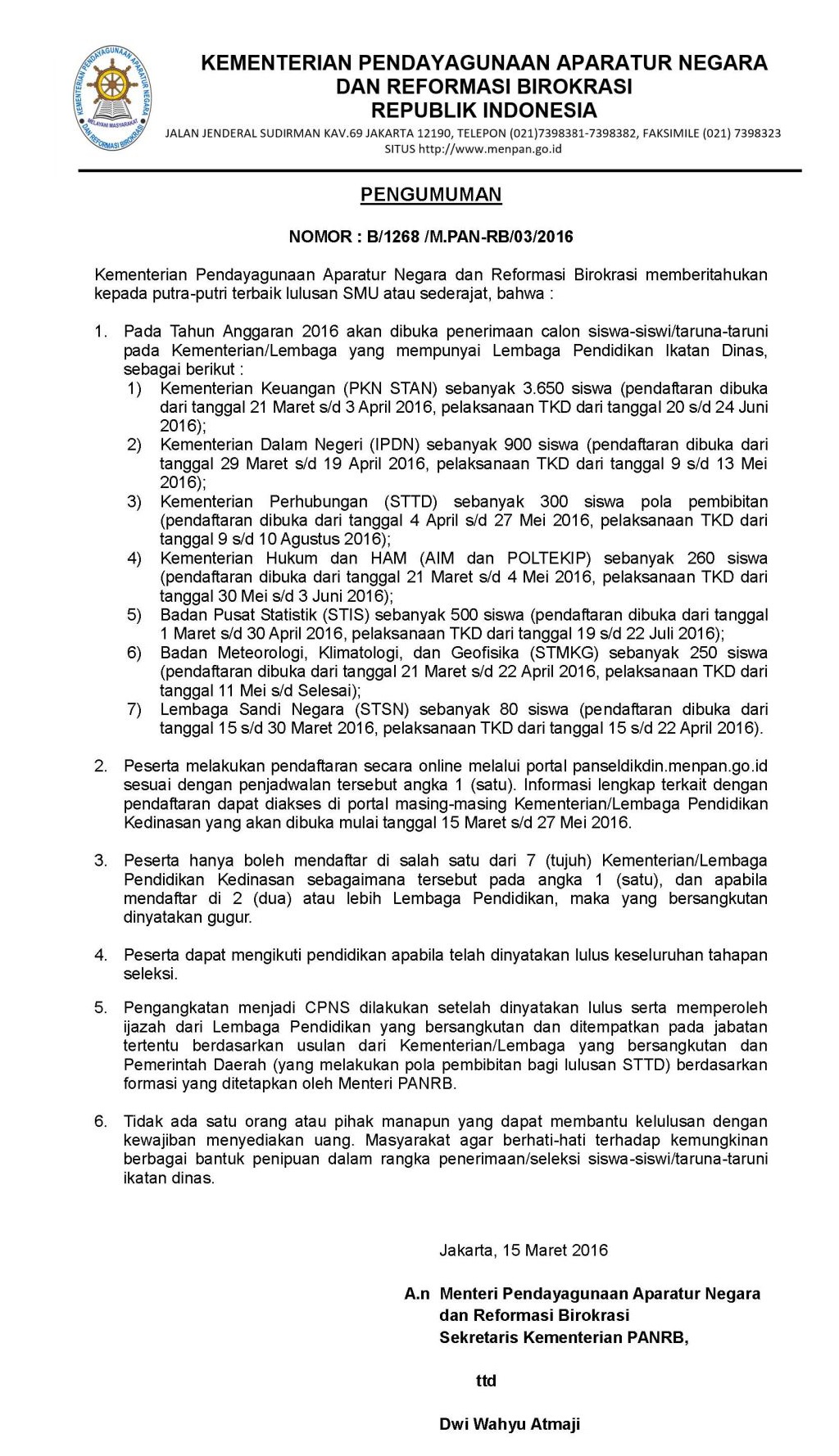 20160314_PENGUMUMAN_IKATAN_DINAS