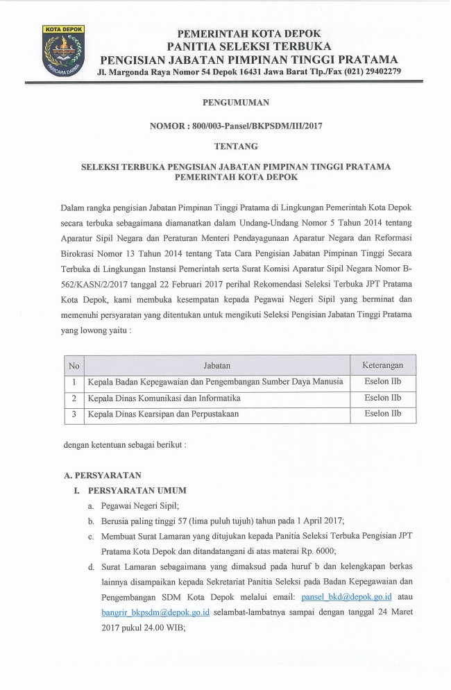 Pengumuman Hal 1